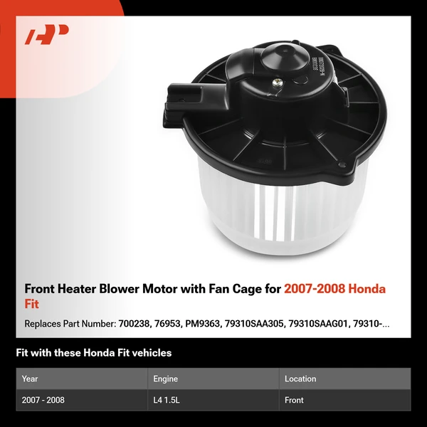 Front Heater Blower Motor with Fan Cage for 2007-2008 Honda Fit