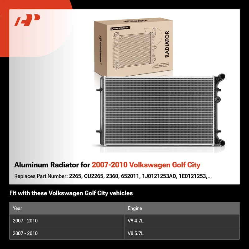 Aluminum Radiator for 2007-2010 Volkswagen Golf City