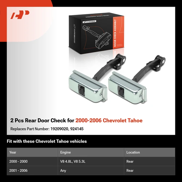 2 Pcs Rear Door Check for 2000-2006 Chevrolet Tahoe
