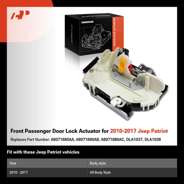 Front Passenger Door Lock Actuator for 2010-2017 Jeep Patriot