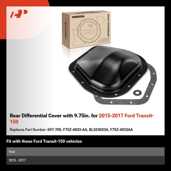 Rear Differential Cover with 9.75in. for 2015-2017 Ford Transit-150