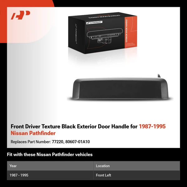 Front Driver Texture Black Exterior Door Handle for 1987-1995 Nissan Pathfinder