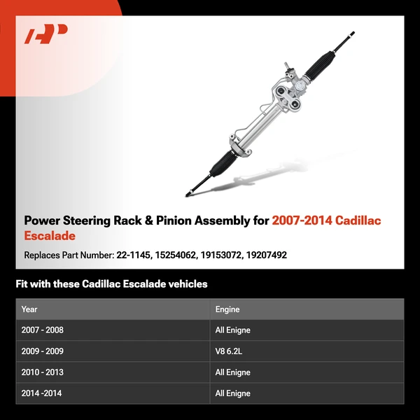 Power Steering Rack & Pinion Assembly for 2007-2014 Cadillac Escalade