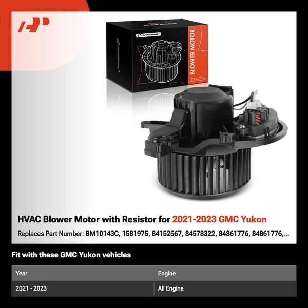 HVAC Blower Motor with Resistor for 2021-2023 GMC Yukon