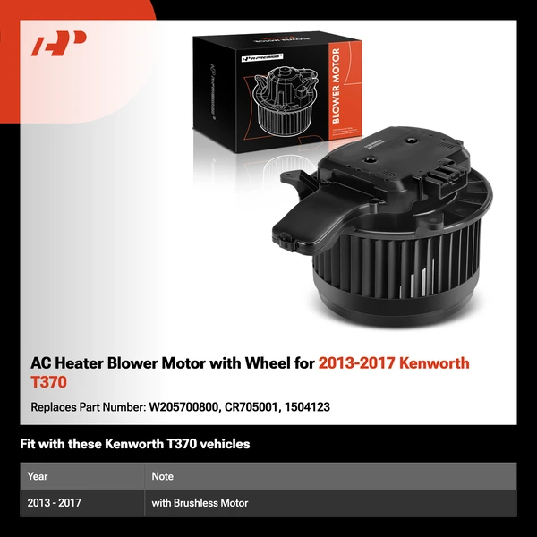 AC Heater Blower Motor with Wheel for 2013-2017 Kenworth T370