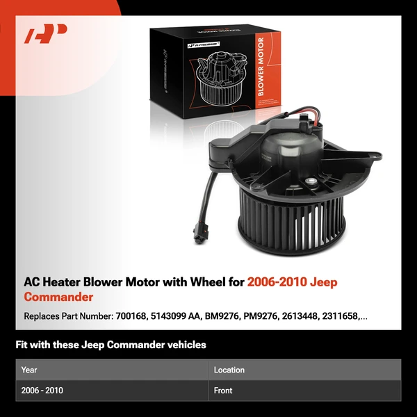 AC Heater Blower Motor with Wheel for 2006-2010 Jeep Commander