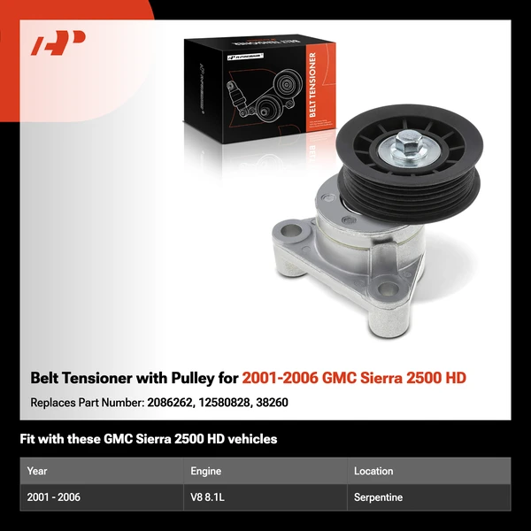 Belt Tensioner with Pulley for 2001-2006 GMC Sierra 2500 HD