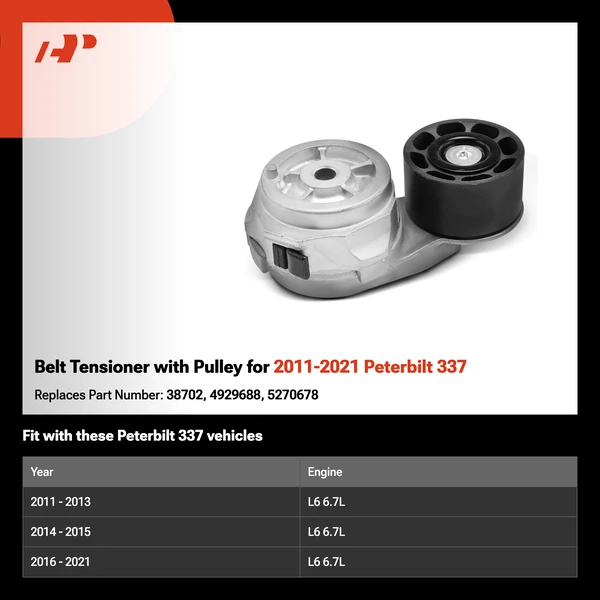 Belt Tensioner with Pulley for 2011-2021 Peterbilt 337