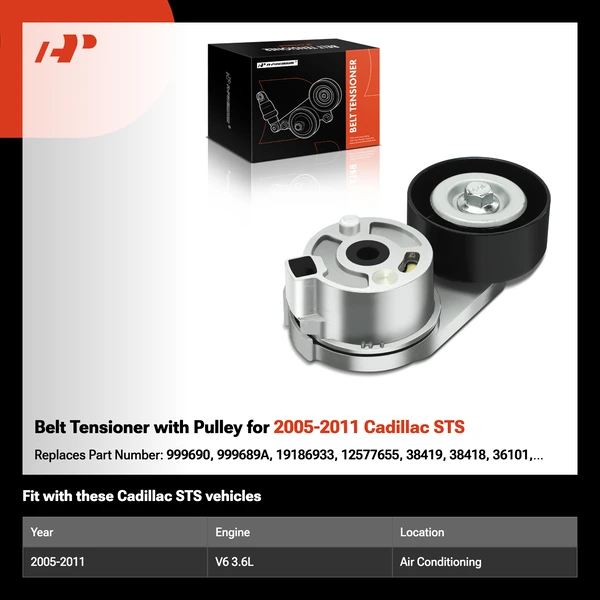 Belt Tensioner with Pulley for 2005-2011 Cadillac STS