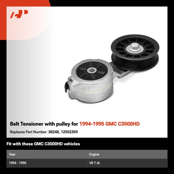 Belt Tensioner with pulley for 1994-1995 GMC C3500HD