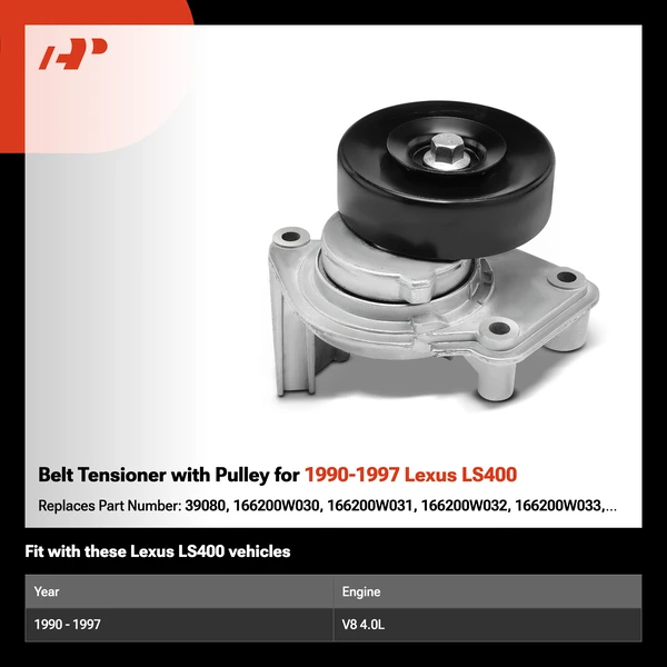 Belt Tensioner with Pulley for 1990-1997 Lexus LS400