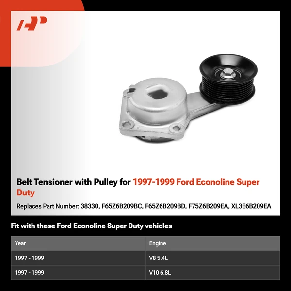 Belt Tensioner with Pulley for 1997-1999 Ford Econoline Super Duty