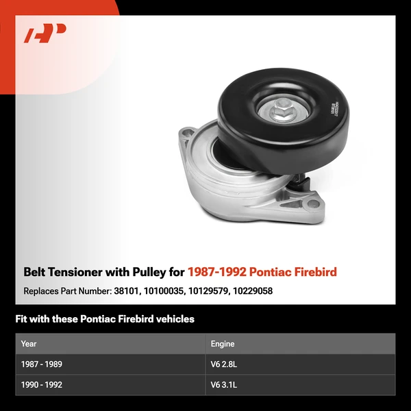 Belt Tensioner with Pulley for 1987-1992 Pontiac Firebird