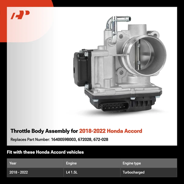 Throttle Body Assembly for 2018-2022 Honda Accord