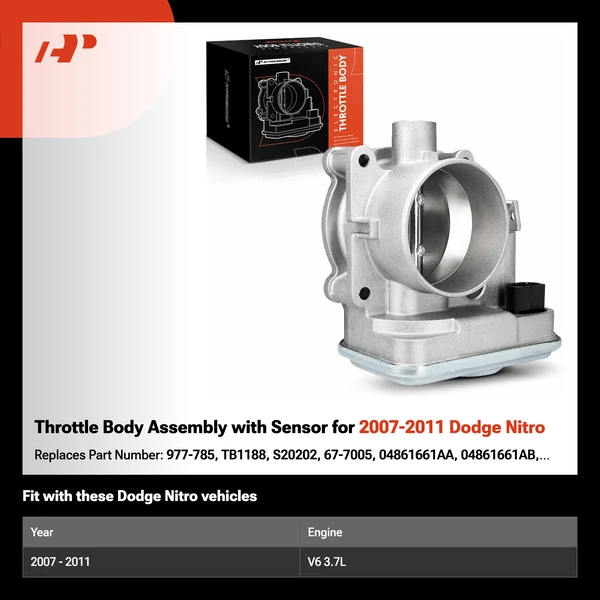 Throttle Body Assembly with Sensor for 2007-2011 Dodge Nitro