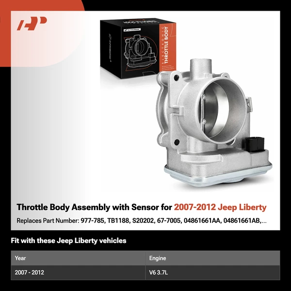 Throttle Body Assembly with Sensor for 2007-2012 Jeep Liberty