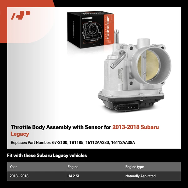 Throttle Body Assembly with Sensor for 2013-2018 Subaru Legacy