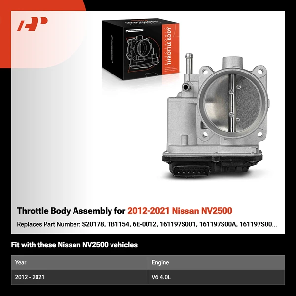 Throttle Body Assembly for 2012-2021 Nissan NV2500