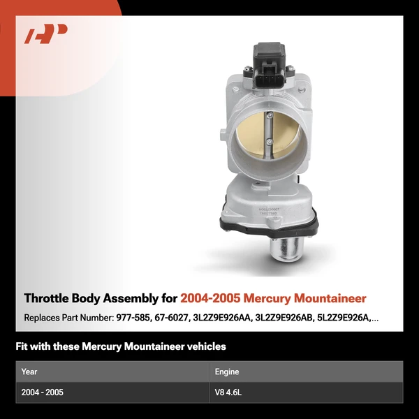 Throttle Body Assembly for 2004-2005 Mercury Mountaineer