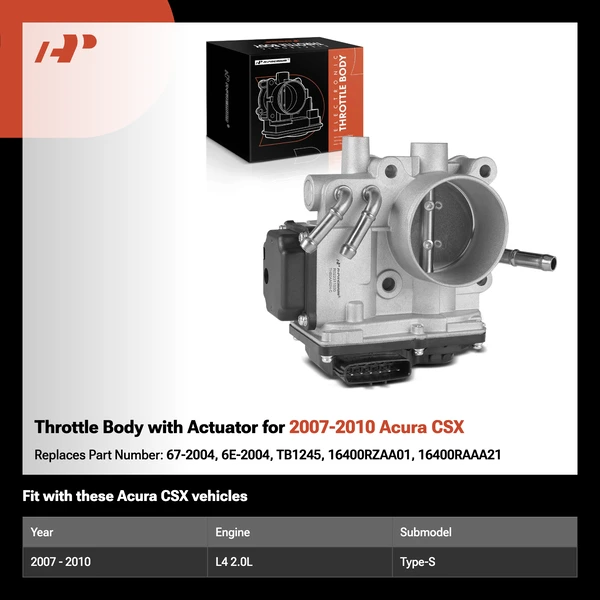 Throttle Body with Actuator for 2007-2010 Acura CSX