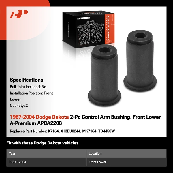 1987-2004 Dodge Dakota 2-Pc Control Arm Bushing, Front Lower A-Premium APCA2208