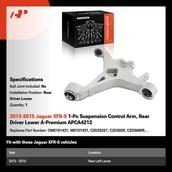 2013-2015 Jaguar XFR-S 1-Pc Suspension Control Arm, Rear Driver Lower A-Premium APCA4212