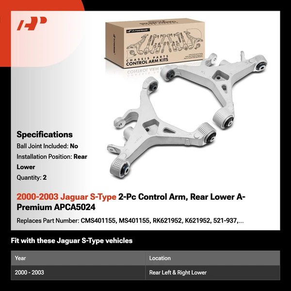2000-2003 Jaguar S-Type 2-Pc Control Arm, Rear Lower A-Premium APCA5024