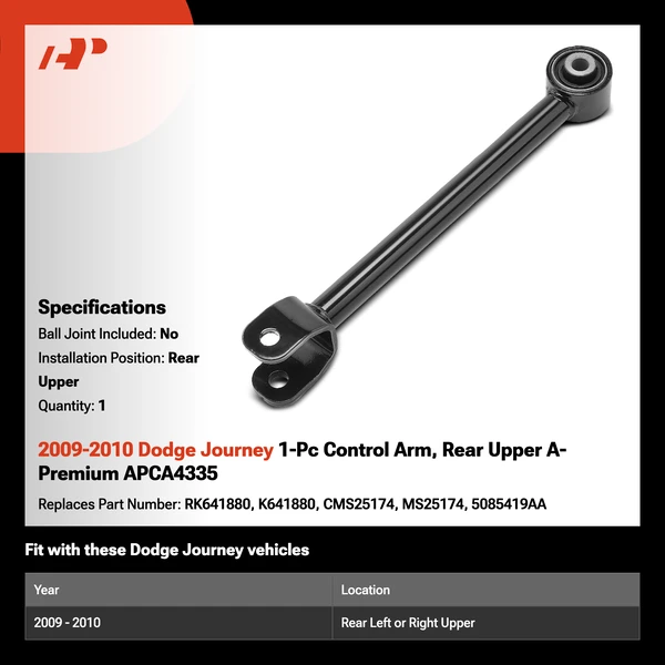 2009-2010 Dodge Journey 1-Pc Control Arm, Rear Upper A-Premium APCA4335