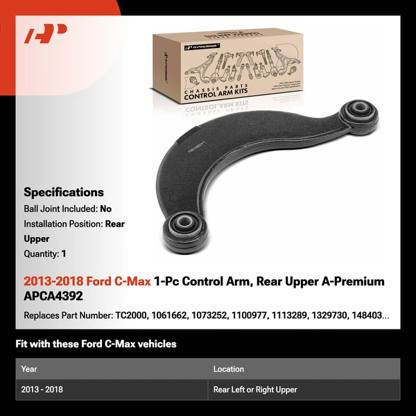 2013-2018 Ford C-Max 1-Pc Control Arm, Rear Upper A-Premium APCA4392