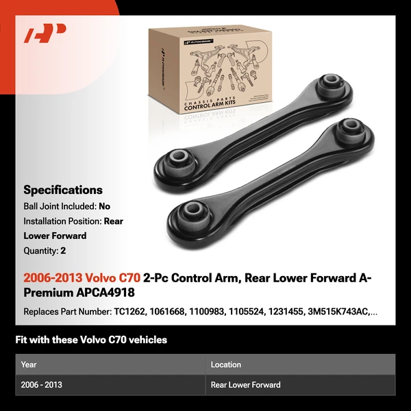 2006-2013 Volvo C70 2-Pc Control Arm, Rear Lower Forward A-Premium APCA4918