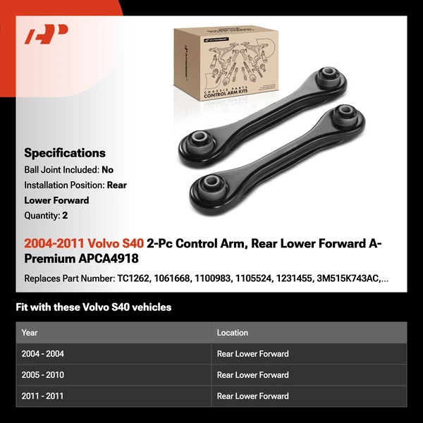 2004-2011 Volvo S40 2-Pc Control Arm, Rear Lower Forward A-Premium APCA4918
