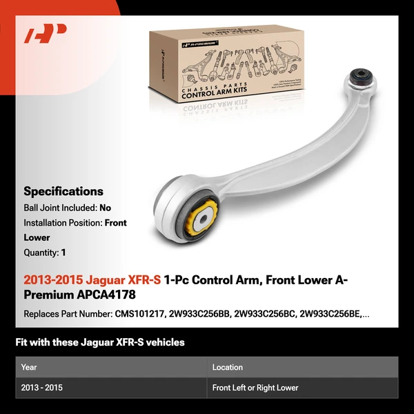 2013-2015 Jaguar XFR-S 1-Pc Control Arm, Front Lower A-Premium APCA4178