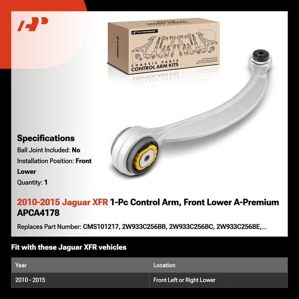 2010-2015 Jaguar XFR 1-Pc Control Arm, Front Lower A-Premium APCA4178