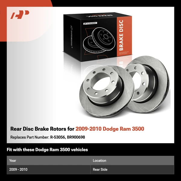 Rear Disc Brake Rotors for 2009-2010 Dodge Ram 3500
