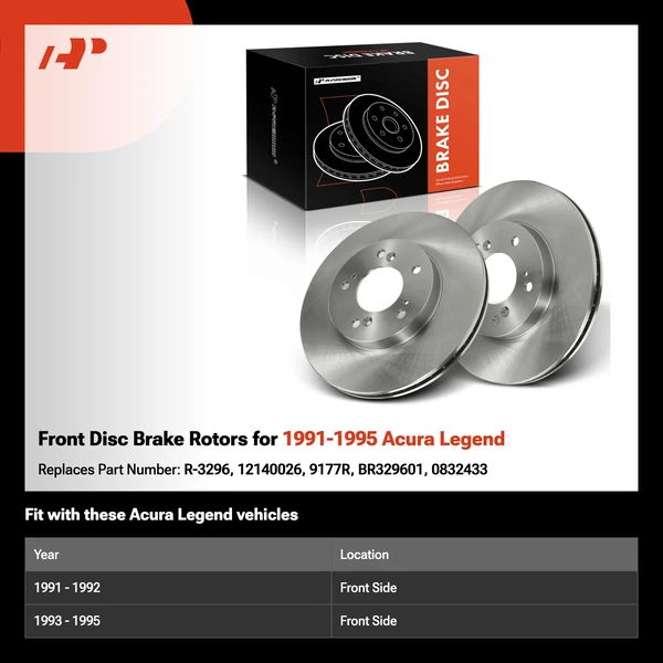 Front Disc Brake Rotors for 1991-1995 Acura Legend