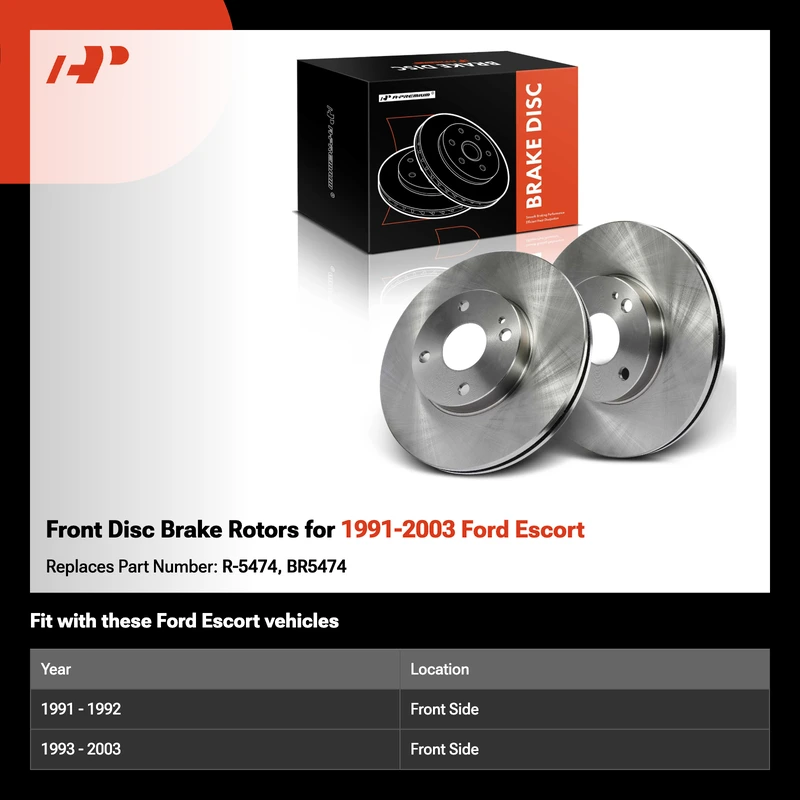 Front Disc Brake Rotors for 1991-2003 Ford Escort