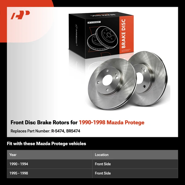 Front Disc Brake Rotors for 1990-1998 Mazda Protege