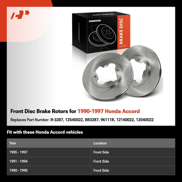 Front Disc Brake Rotors for 1990-1997 Honda Accord