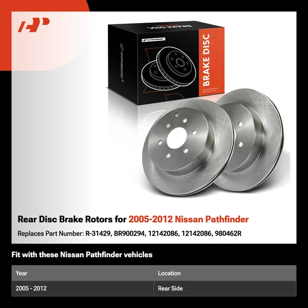 Rear Disc Brake Rotors for 2005-2012 Nissan Pathfinder
