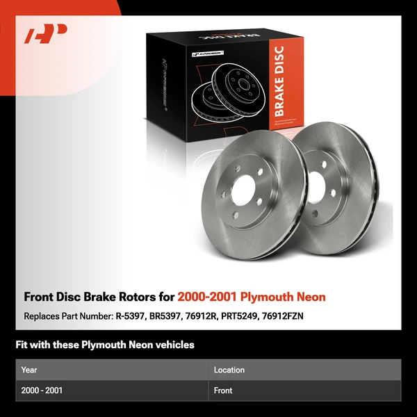 Front Disc Brake Rotors for 2000-2001 Plymouth Neon