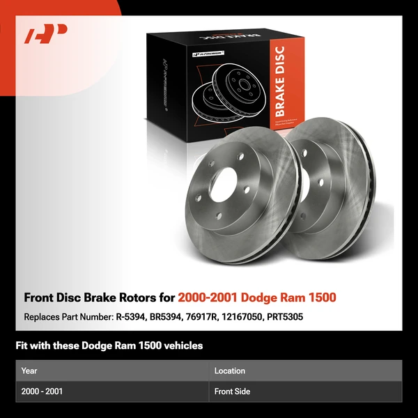 Front Disc Brake Rotors for 2000-2001 Dodge Ram 1500