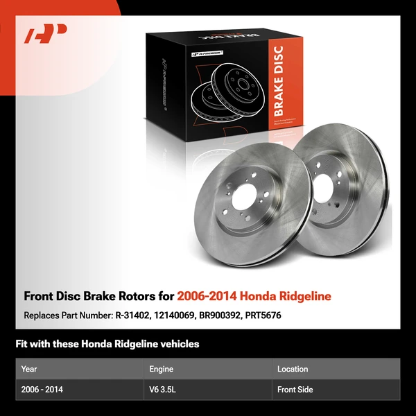 Front Disc Brake Rotors for 2006-2014 Honda Ridgeline