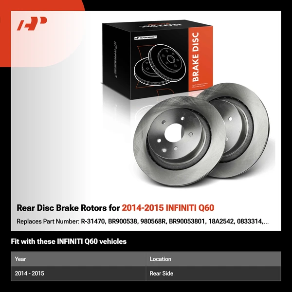Rear Disc Brake Rotors for 2014-2015 INFINITI Q60
