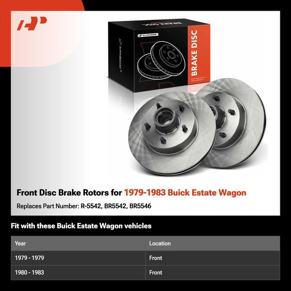 Front Disc Brake Rotors for 1979-1983 Buick Estate Wagon