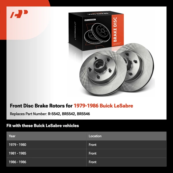 Front Disc Brake Rotors for 1979-1986 Buick LeSabre