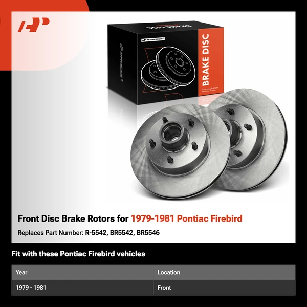 Front Disc Brake Rotors for 1979-1981 Pontiac Firebird