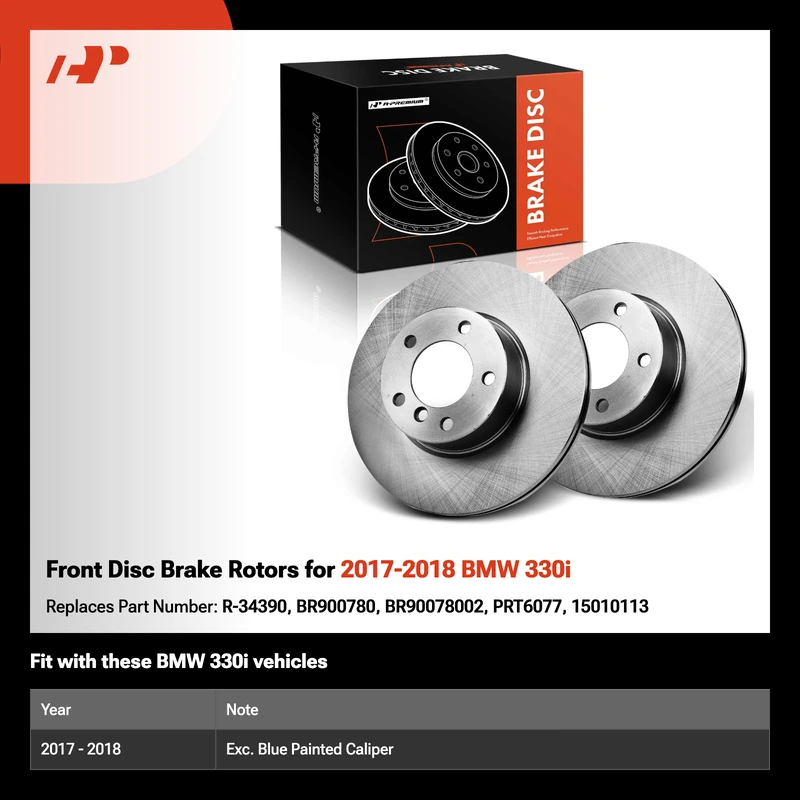 Front Disc Brake Rotors for 2017-2018 BMW 330i