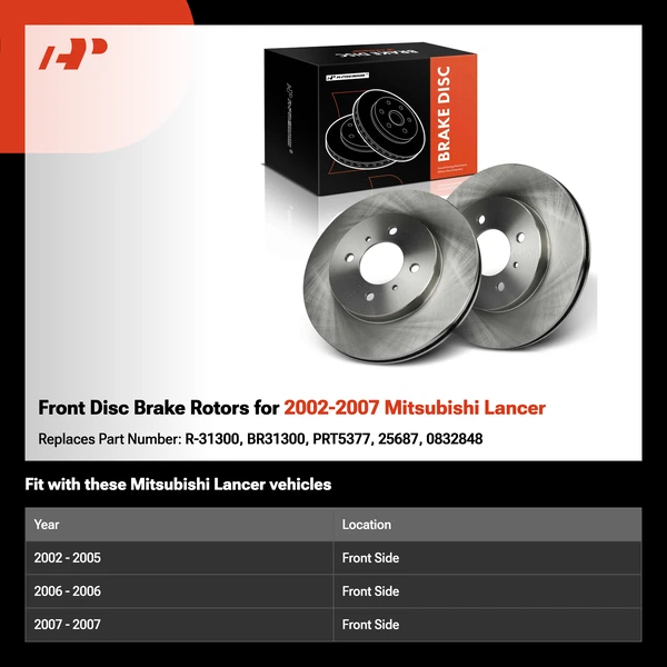 Front Disc Brake Rotors for 2002-2007 Mitsubishi Lancer