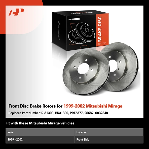 Front Disc Brake Rotors for 1999-2002 Mitsubishi Mirage