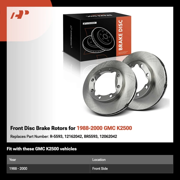 Front Disc Brake Rotors for 1988-2000 GMC K2500